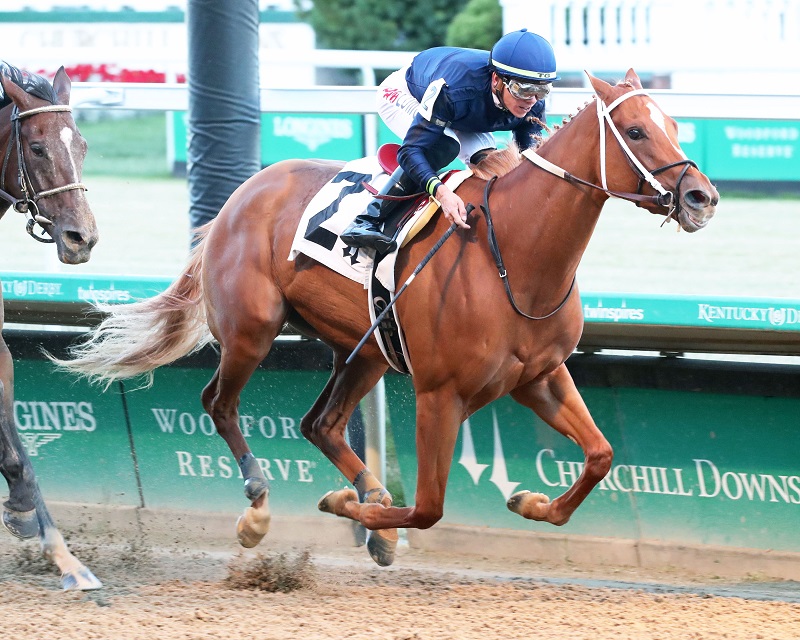 Undefeated Gun Runner filly digs deep to win stakes debut