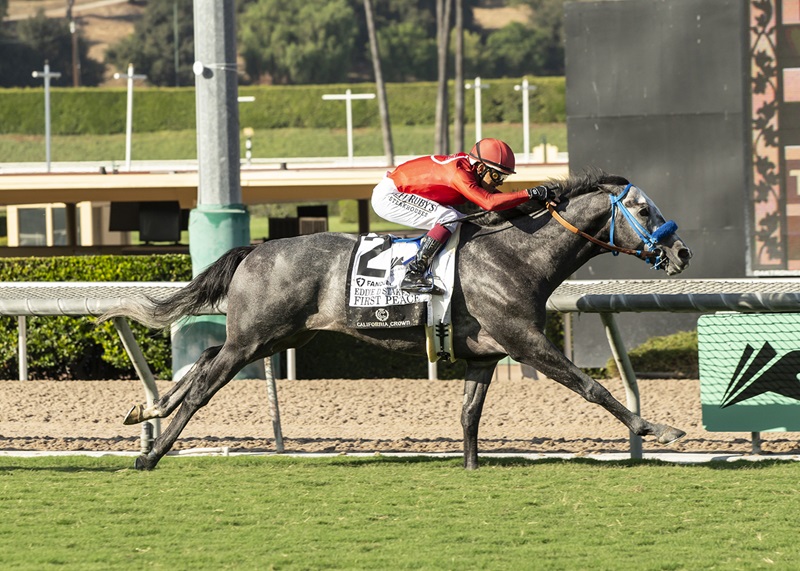 Funtastic’s First Peace thread the needle in California Crown Eddie D S. (G2)