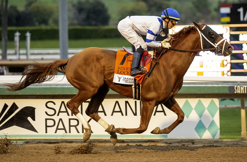 Locked and jockey Jose Ortiz win the Grade I, $300,000 Santa Anita Handicap, Saturday, March 1, 2025 at Santa Anita Park, Arcadia CA. © BENOIT PHOTO