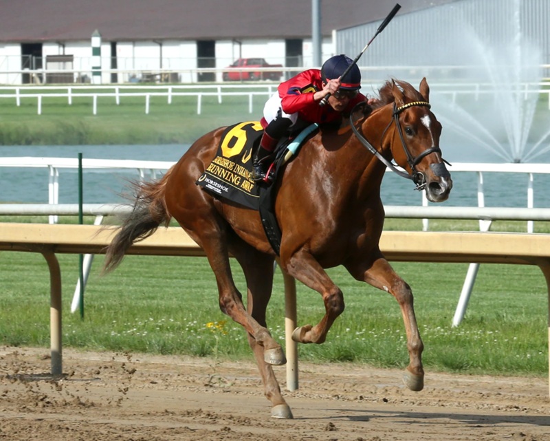 Running Away lives up to her name in the $150,000 Horseshoe Indianapolis H.